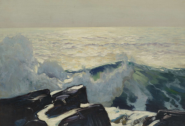 Rocky Coast and Sea by Frederick Judd Waugh | Oil Painting Reproduction