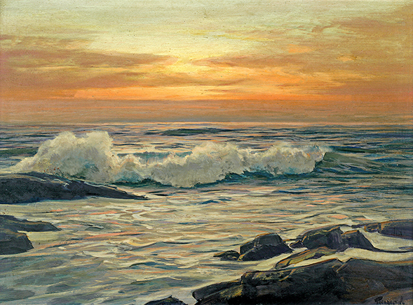 Seascape at Sunrise by Frederick Judd Waugh | Oil Painting Reproduction