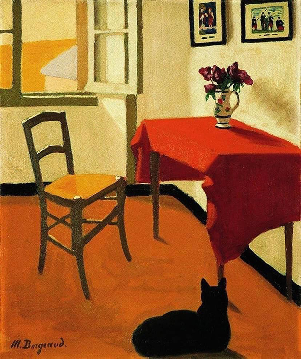 Interior with Cat by Marius Borgeaud | Oil Painting Reproduction