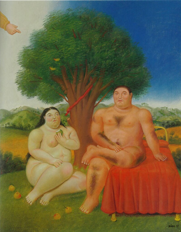 Adam and Eve by Fernando Botero | Oil Painting Reproduction