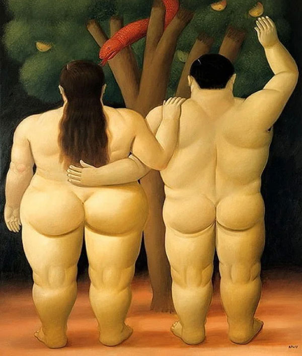 Adam and Eve 2 by Fernando Botero | Oil Painting Reproduction