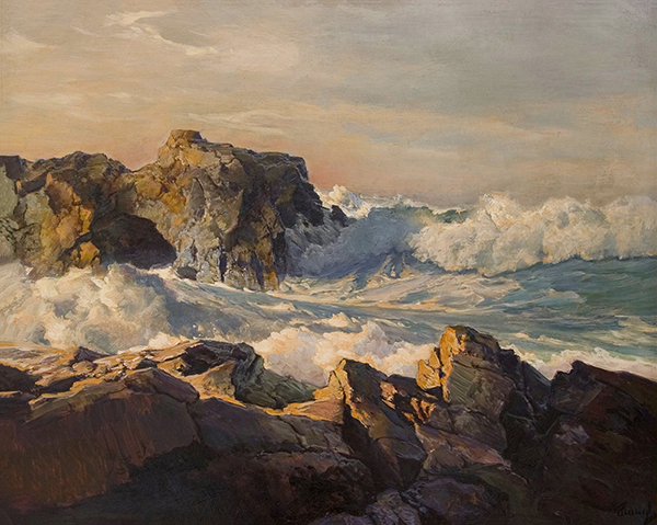 A Rocky Coast and Sea by Frederick Judd Waugh | Oil Painting Reproduction