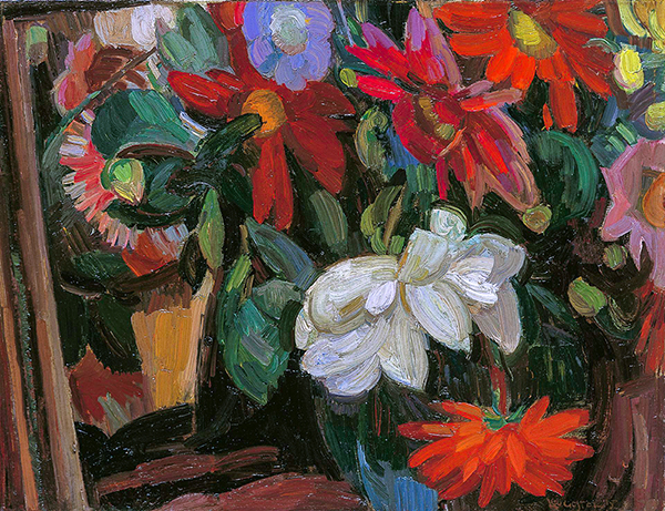 A Still Life with Flowers by Leo Gestel | Oil Painting Reproduction