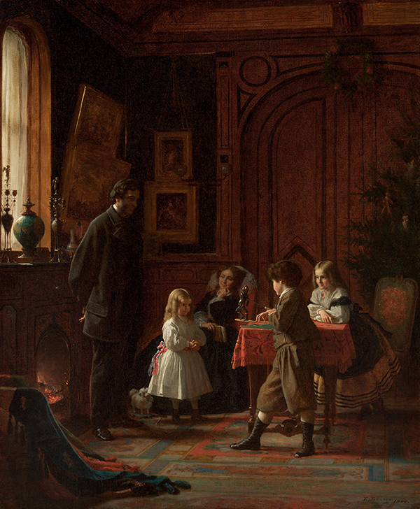 Christmas Time the Blodgett Family | Oil Painting Reproduction