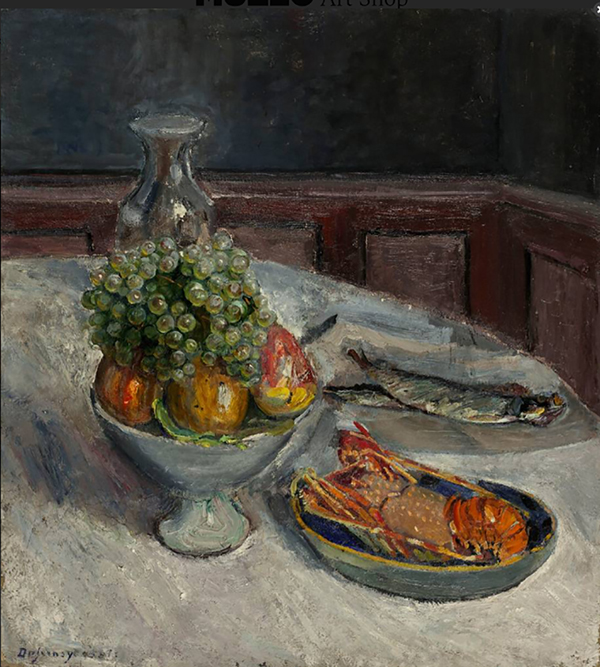 Still Life with Lobster by Georges Dufrenoy | Oil Painting Reproduction