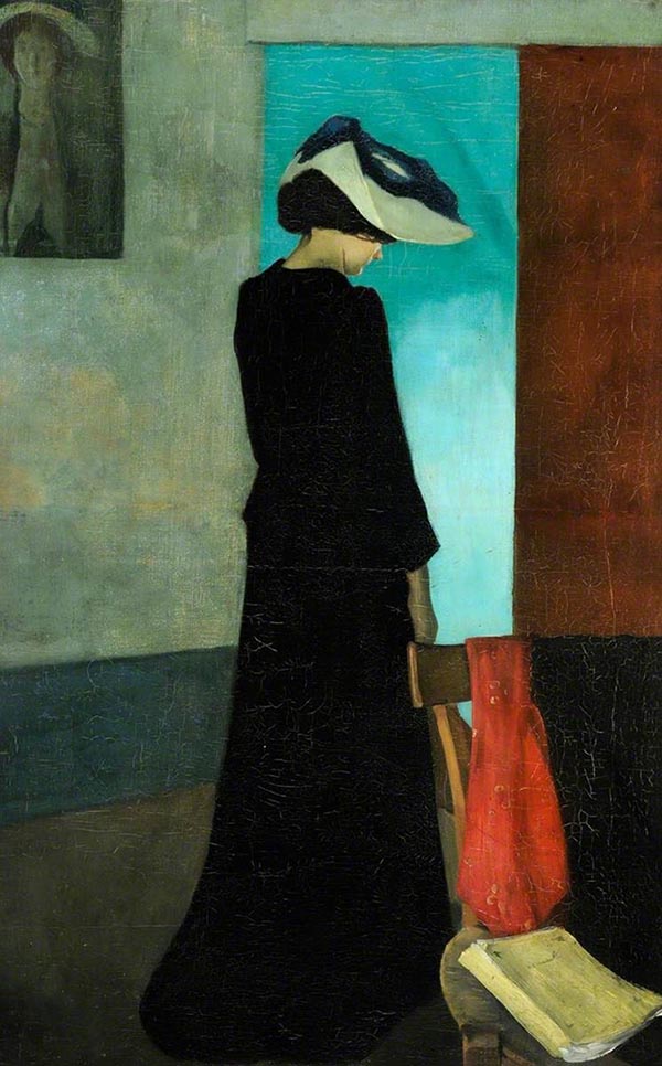 Interior Lady with Hat by William Rothenstein | Oil Painting Reproduction