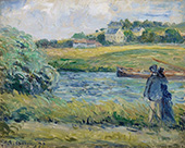 A Stroll on the Banks of the Oise By Camille Pissarro