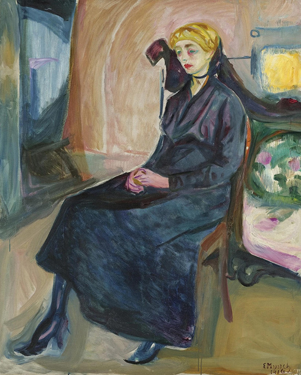 Seated Young Woman 1916 by Edvard Munch | Oil Painting Reproduction