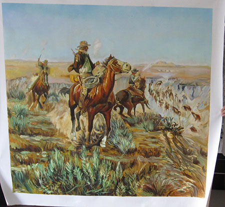 Smokin em Out - <a href='https://www.reproduction-gallery.com/movement/cowboy-western/'>More Detail</a>