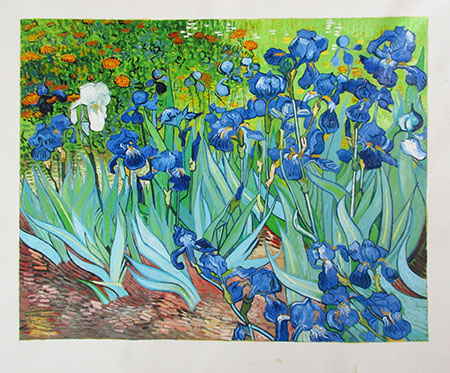 Irises 1889 - <a href='https://www.reproduction-gallery.com/oil-painting/1469602124/irises-1889-by-vincent-van-gogh/'>More Detail</a>