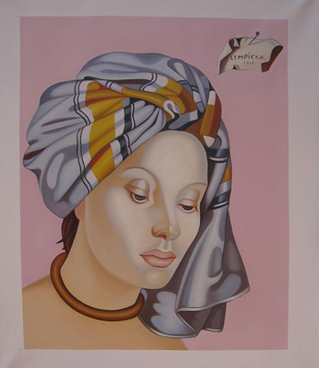 The Gray Turban II 1945 - <a href='https://www.reproduction-gallery.com/oil-painting/1058975593/the-gray-turban-ii-1945-by-tamara-de-lempicka/'>More Detail</a>